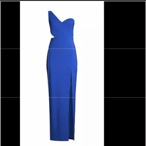 Aidan by Aidan Mattox Womens Blue Cut-Out Evening Formal Dress Gown 8
